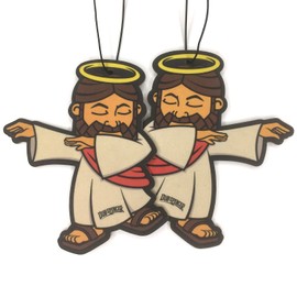 Dub Spencer Duftbaum "Dabbing Jesus" | Duft fürs Auto in Jesus Form | Lufterfrischer Air Freshener - DUB (2er Pack Duft: Fruity)