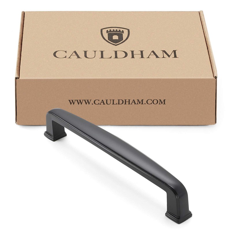 Cauldham 10 Pack Solid Kitchen Cabinet Handles (5" Hole Centers)