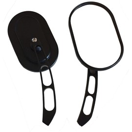 MotorToGo 1Pair Black Magnum Oval Head Teardrop Stem Motorcycle Mirrors Compatible for Kawasaki Vulcan 1600 VN1600F Mean Streak