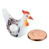 White Hen Brütend – Glass Miniature Figurine Figure Glucke "Brüt