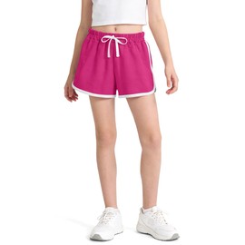 BOOPH - Pantalones cortos deportivos para niñas (3 unidades), Rosa Púrpura Azul, 12-14 años