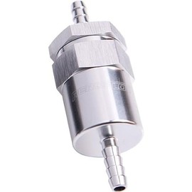 Aeroflow AF610-06S Billet Fuel Filter 3/8" Barb Silver (Bronze Filter)