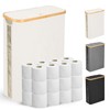 Odonata Large Toilet Paper Storage Basket with Lid, Slim Toilet