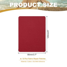 PATIKIL Iron-on Patches 95 x 125mm, 12 Pack Fabric Repair Patches Cotton Iron on Patch for Clothes Repair Decorating Kit, Maroon