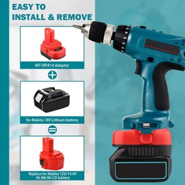 for Makita 18V to 12V Battery Adapter, Converter for Makita 18V BL1830 BL1850 BL1860 BL1840 Lithium Battery Convert into for Makita 12V/14.4V 1220 1222 PA12 NI-Mh Battery