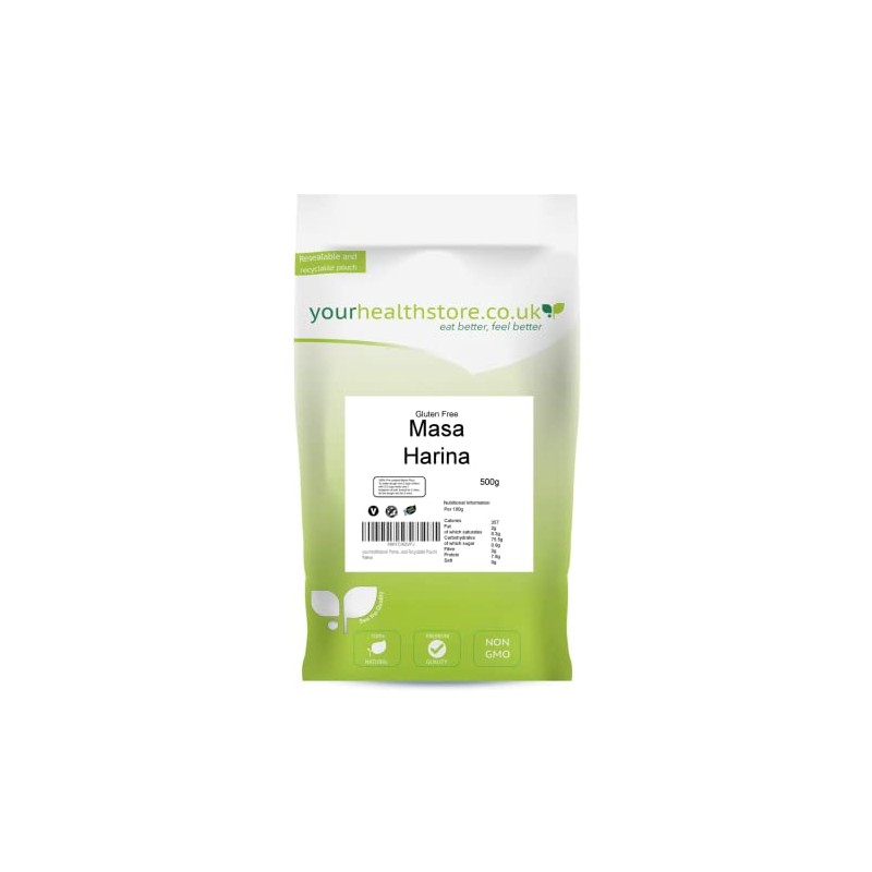 yourhealthstore Premium Gluten Free Masa Harina 500g, Non Genetically Modified,