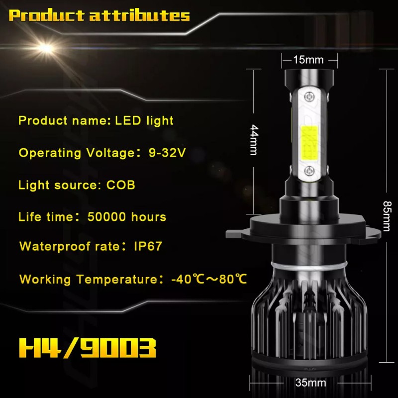 CHUSYYRAY For Honda Rancher 350 2001-2006 2pcs H4 LED Headlight