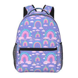 GEARDUKE Rainbow Backpack for Girls Kids,16 inch Girls Backpack School BookBag Outdoor Travel Daypack