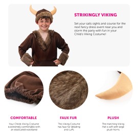 Kids Viking Costume - Large - Medieval Thrones Fancy Dress Wildling Perfect for Tv/movie Fancy Dress Parties