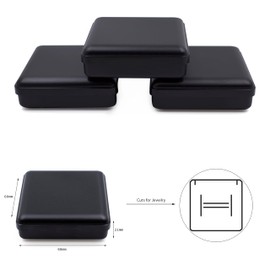 bysilverchain Jewellery Box Gift Necklace Ring Earring Small Bracelet Packaging Pendants Case Matt Black Foam Padded Jewelry Display Storage Boxes with Lid for Birthday Wedding Anniversaries Present