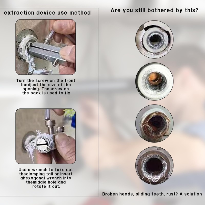 Stripped Screw Extractor Set: Damaged/Broken Screw Remover, Easy Out Bolt