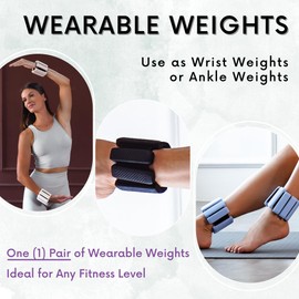 Polyfit Wrist & Ankle Weights - 1 Pair - Wearable Ankle Weights for Women and Men - Wearable Bracelet for Exercise, Yoga, Walking, Running, Dance, Barre, Pilates, Cardio, Aerobics - Sand