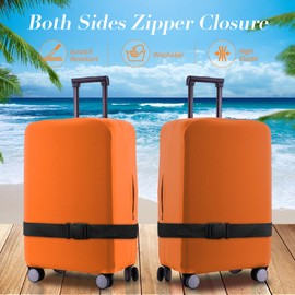 RainVillage Travel Luggage Cover Suitcase Protector Scratch-Resistant Fit 19-31 Inch Suitcase, Not Included Suitcase (Orange, L(26-27 inch))