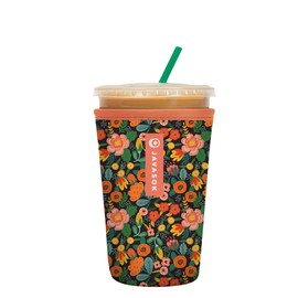 Sok It JavaSok Iced Coffee & Cold Soda Insulated Neoprene Cup Sleeve (Floral Affair, Medium: 22-28oz)