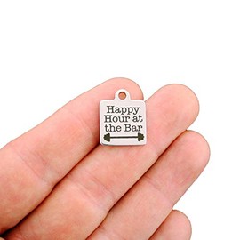 Bohemian Findings Fitness Stainless Steel Charm - Happy Hour at the Bar - Exclusive Line - Quantity Options - BFS1041