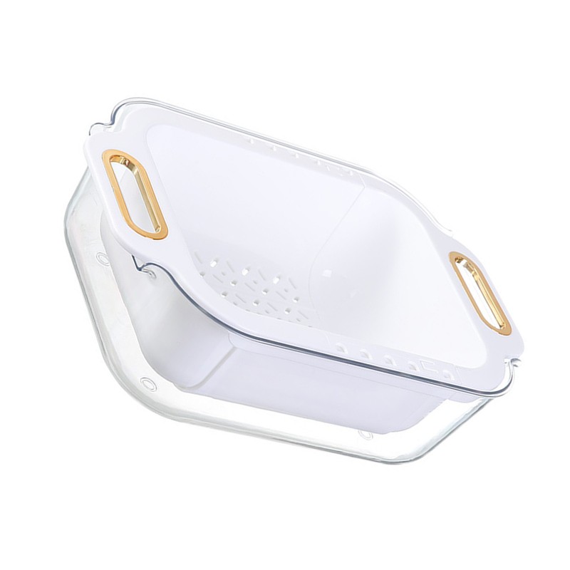 Extendable Over Sink Colander Double Layers Retractable Drainer Basket for