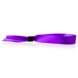 Wristco 100 Cloth Event Wristbands - Purple Fabric Bracelets Wrist Bands for Concerts Festival Admission Party 13 ½” x ½”