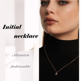 YOUQIANREN Gold Initial Necklace for Women - Dainty Letter D Pendant Charm Jewelry