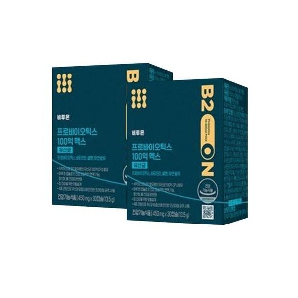 Nutrione Jung Woo-sung B2On Probiotics 10 Billion Max 30 capsules x 2 boxes / 뉴트리원 정우성 비투온 프로바이오틱스 100억 맥스 30캡슐 x 2박스