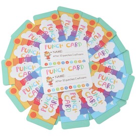 dohobby 100 PCS Punch Cards, Incentive Behavior Chart, Loyalty Reward Card for Business, Home, 3.5 x 2 Inch