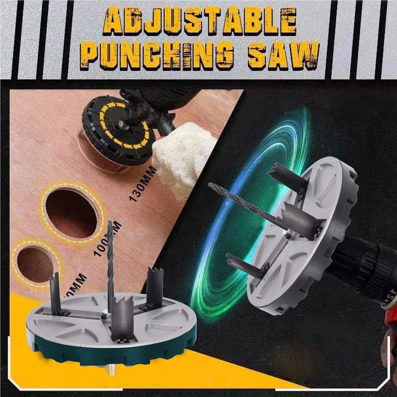 Adjustable Punching Saw Round Hole Opener Tools with Positioning Bit