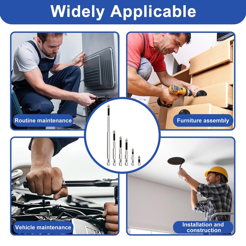 6PCS Anti Slip Screwdriver Bits, Magnetic Drill Bits and High