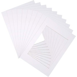 Pack of 10 Passepartout Frame Paper, Yoke Partout Cardboard 20 x 25 cm Rectangular, Paspertout Frame Mats, Picture Frame Acid-Free White for Framing Pictures Photos Poster Painting (20.3 x 25.3 cm)
