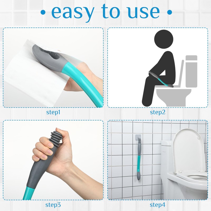 Lallisa 4 Pcs Toilet Aid Set for Wiping Include Long