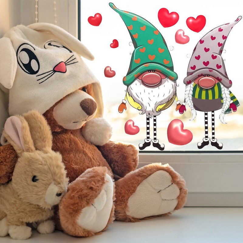 Mauts 9 Sheet Valentines Decorations Window Clings Decorations, Valentines Day