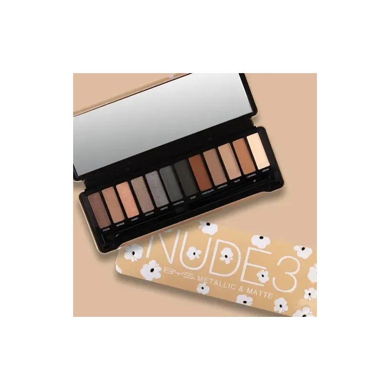 Paleta De Sombras Ojos Nude 3 Natural 12 Tonos Bys