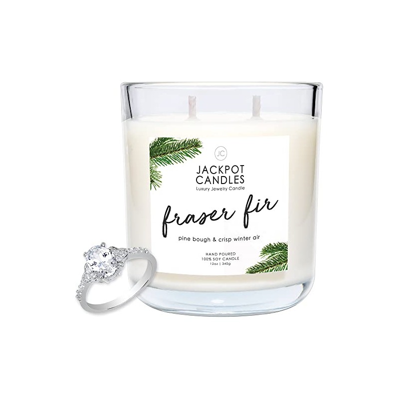 Jackpot Candles Fraser Fir Candle with Ring Inside (Surprise Jewelry