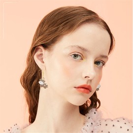 MALOYANVE New Zodiac Cow Farm Pet Dangle Hook Earrings Cute Golden Cow Animal Drop Earrings for Women Birthday Friendship Party Accessories Jewelry Gift (Brown)