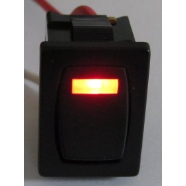 Light Country 10 X SPST Lighted Snap In Rocker Switch w/ Wires - 6 Amp 250VAC - Red 2 VDC LED