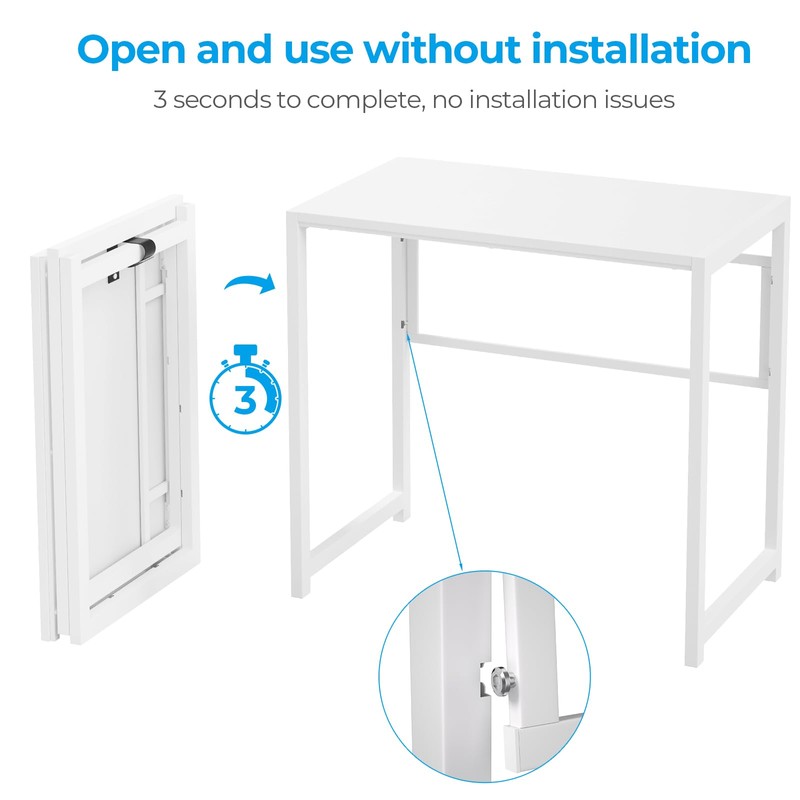 GreenForest Folding Desk for Small Spaces,35.4 in No-Assembly Small Computer
