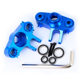 2Pcs Aluminum Steering Block Knuckle Arm with Rubber Shielded Bearing Accessories for 1/10 Old E-Revo Erevo Summit E-MAXX T-MAXX3.3 Slayer Pro 4X4 5334R, Blue