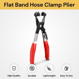EZONEDEAL Hose Clamp Plier Cross Slotted Jaw Plier Auto Repair Tool Swivel Flat Band for Removal and Installation of Ring-Type or Flat-Band Hose Clamps
