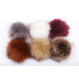 YYCRAFT 6pcs Faux Fur Fluffy Pompoms Ball for Hat Shoes Scarves Bag Charms,5 Inch Mix Color