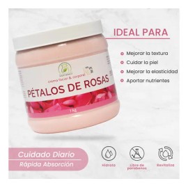 Crema De Pétalos De Rosas Piel Seca Con Filtro Solar 1 Kilo