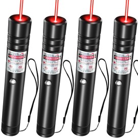[4 Packs] Rechargeable Red Laser Pointer High Power Red Beam Laser Light Long Distance Range For TV/LED/LCD Screens Tactical Flashlights Presentation Office/Outdoors/Astronomic/Construction [001]