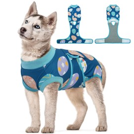Kuoser Dog Recovery Suit, Easter Egg Dog Surgical Recovery Suit for Female Male Dogs, Dog Onesies for Surgery Recovery, Pet Surgical Suit for Spay Neuter Dog Cone Alternative