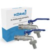 kör4u 2 x Ball Outlet Valve 1/2 Inch Brass Nickel