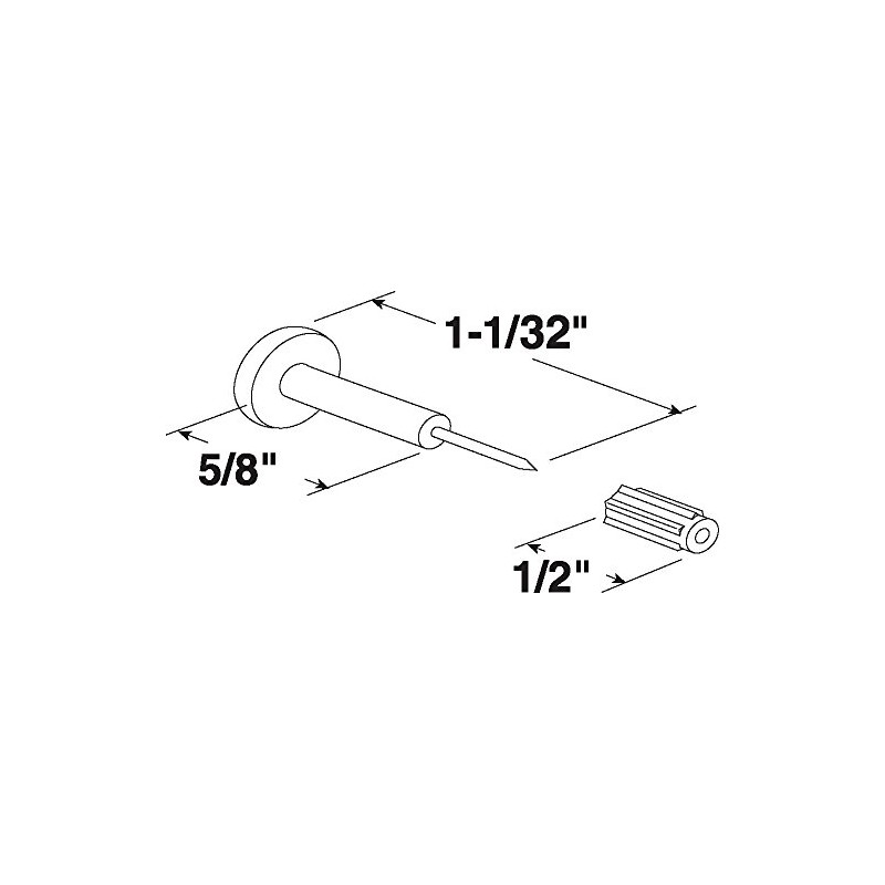 Prime-Line L 5895 Window Grid Retainer Pin, Clear Plastic (6