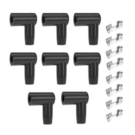 JNNJ 16pcs Rubber Spark Plug Sleeve Set, 90 Degree Distributor Spark Plug Plug, Spark Plug Ignition Cable, HEI Distributor, Spark Plug Coil Cable Lug for 6-10 mm Wires