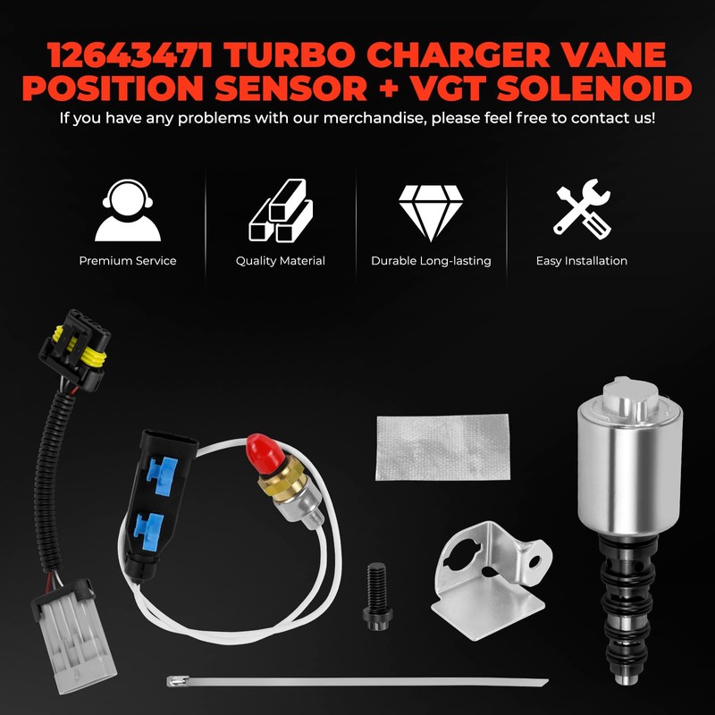 Turbo Charger Vane Position Sensor + VGT Solenoid, Fits for