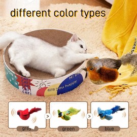 4pcs Cat Toys Flapping Bird,Interactive Catnip Toys,Simulated Chirping Bird Cat Toy,Cat Toys Chirping Tit,Interactive Toys for Indoor Kitty Kitten Exercise,Bird Cat Feather Toy with Elastic Rope