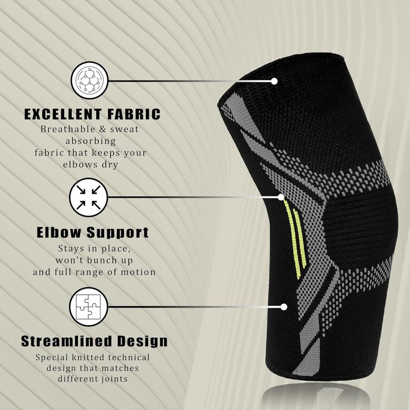 MIVORA Elbow Bandage, Professional Elbow Bandages Men Women, Elbow Pads