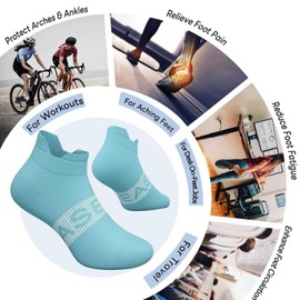 easetoe Ankle Compression Socks for Men and Women, 6 Pairs Low Cut Athletic Running Sock with Arch Support and Heel Tab