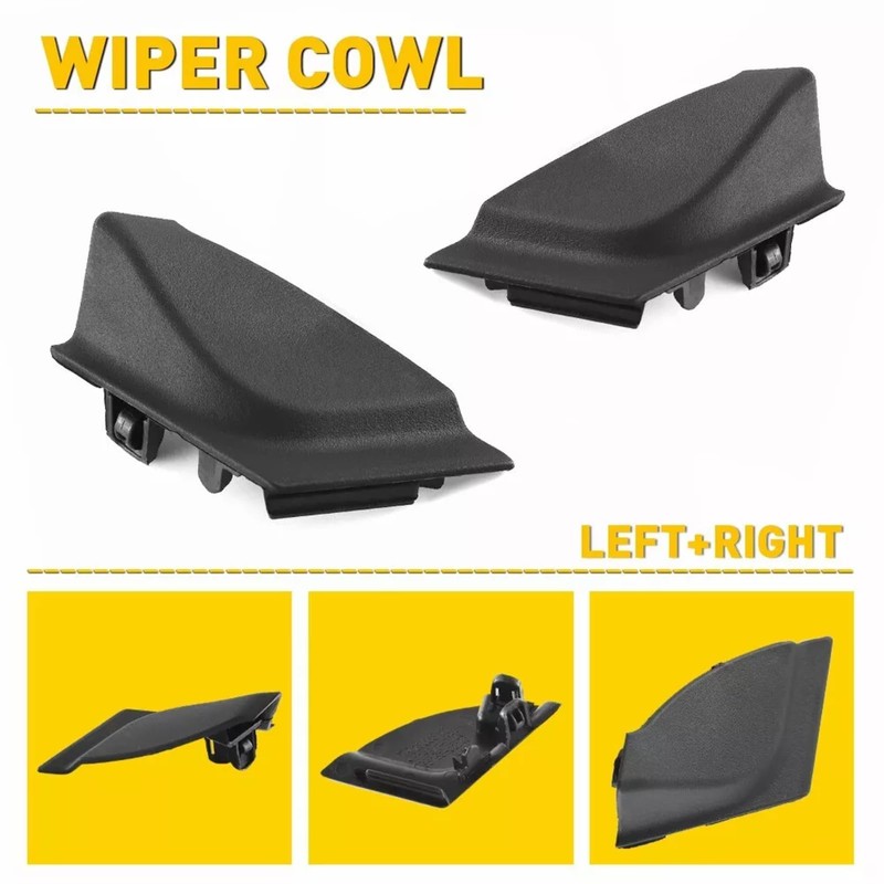 1 Set Front Windshield Side Spoiler Cover Cap Left &