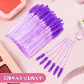 Annhua Eyelash Brushes Disposable Screw Brushes 100pcs Screw Brushes Disposable Screw Brushes Screw Brushes Eyebrow Extensions Eyelash Brush for Hair Extensions Cosmetic Screw Brush Eyelash Brush Purple Eyelash Comb Makeup Beginners Professional Professi