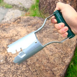 Hahhhha 2PCS Bulb Planter Tool, Long Handle Bulb Planting Tool with Dibber, Garden Handheld Seeding Punch Dibber Bulb Planter Set for for Outdoor Garden Flowers Vegetables Seeding Planting Pot